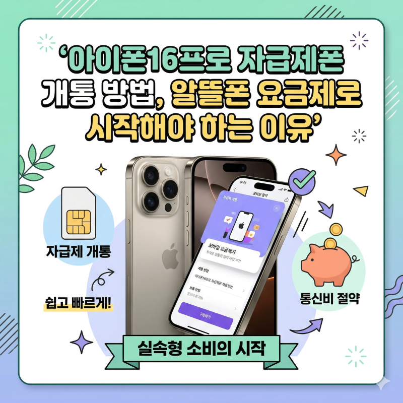 아이폰16프로 자급제폰 개통 방법, 알뜰폰 요금제로 시작해야 하는 이유