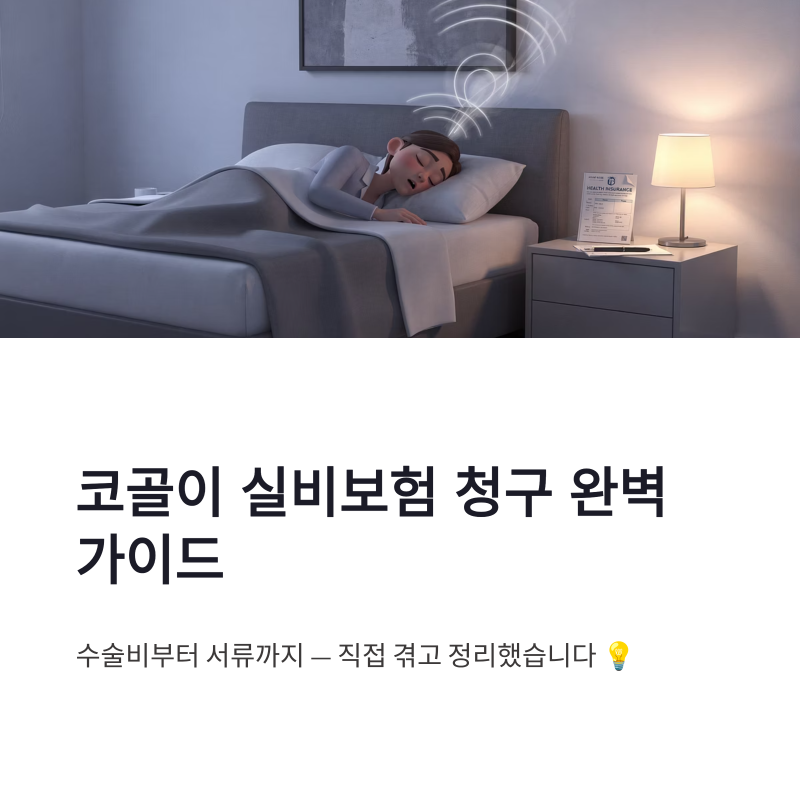코골이 실비보험 청구 방법과 보장 조건 수술 비용까지 정리
