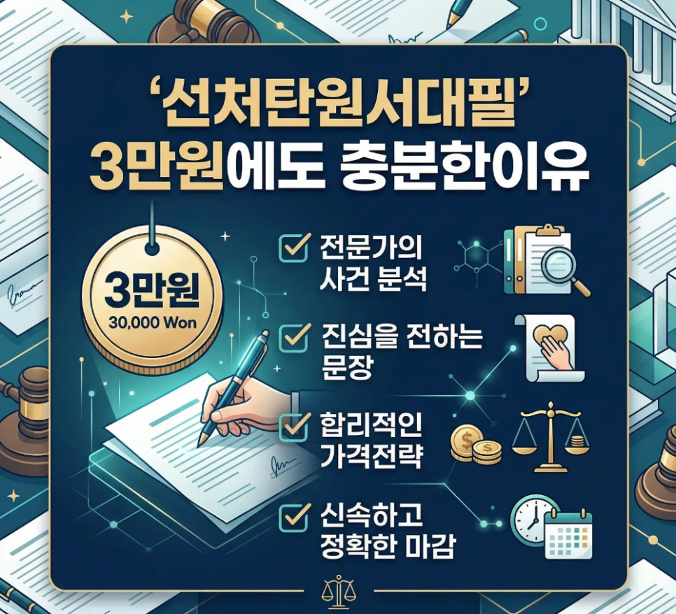 선처탄원서대필 3만원에도 충분한이유