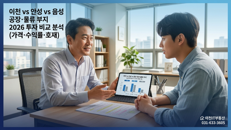 이천 vs 안성 vs 음성 공장·물류 부지 2026 투자 비교 분석 (가격·수익률·호재)