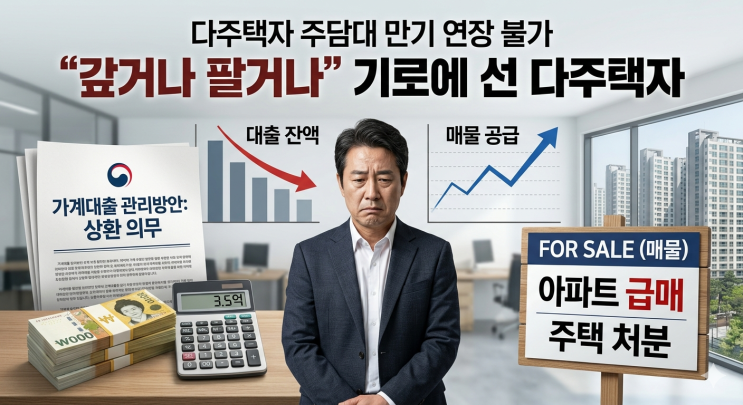  다주택자 주담대 연장 불가? "갚거나 팔거나" 기로에 선 부동산 시장