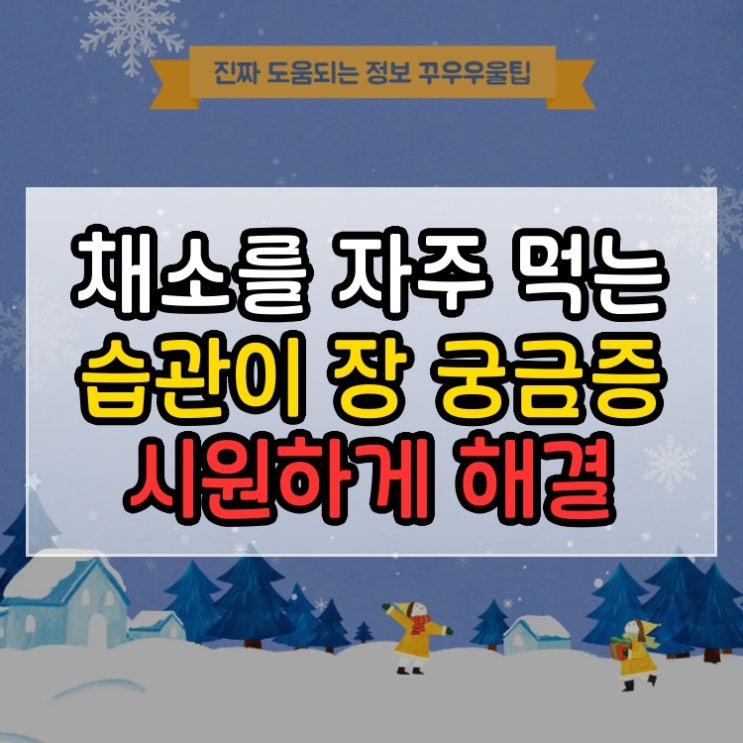  채소를 자주 먹는 습관이 장 궁금증 시원하게 해결