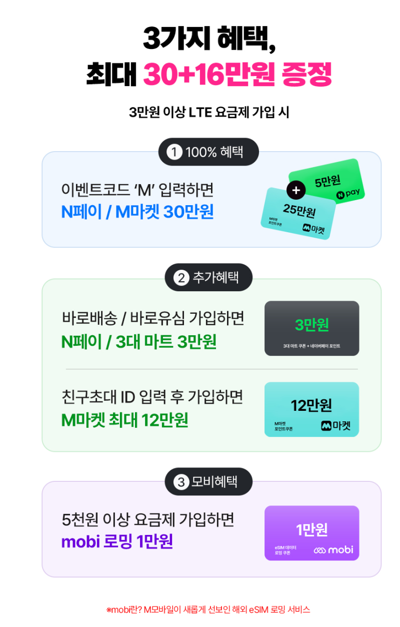 ktm모바일 알뜰폰 4월 최대 52만원 혜택 친구코드 이벤트 추천인