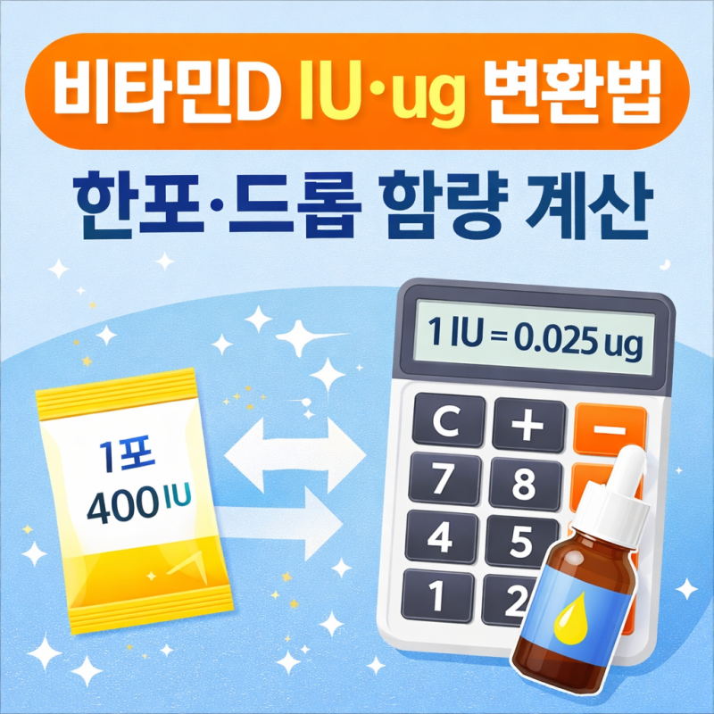 아기 비타민D IU ug 변환 방법 | 함량 계산 (드시모네·바이오가이아)