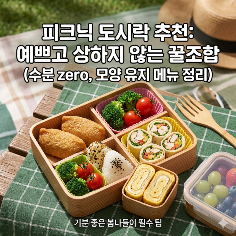 피크닉 도시락 메뉴 추천, 예쁘고 상하지 않게 싸는 조합 정리
