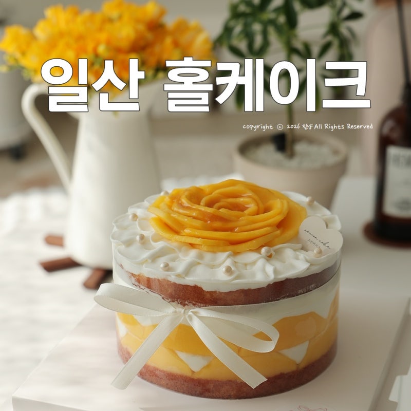 일산 케이크 맛집 소만케이크, 100% 동물성크림 생망고 홀케이크
