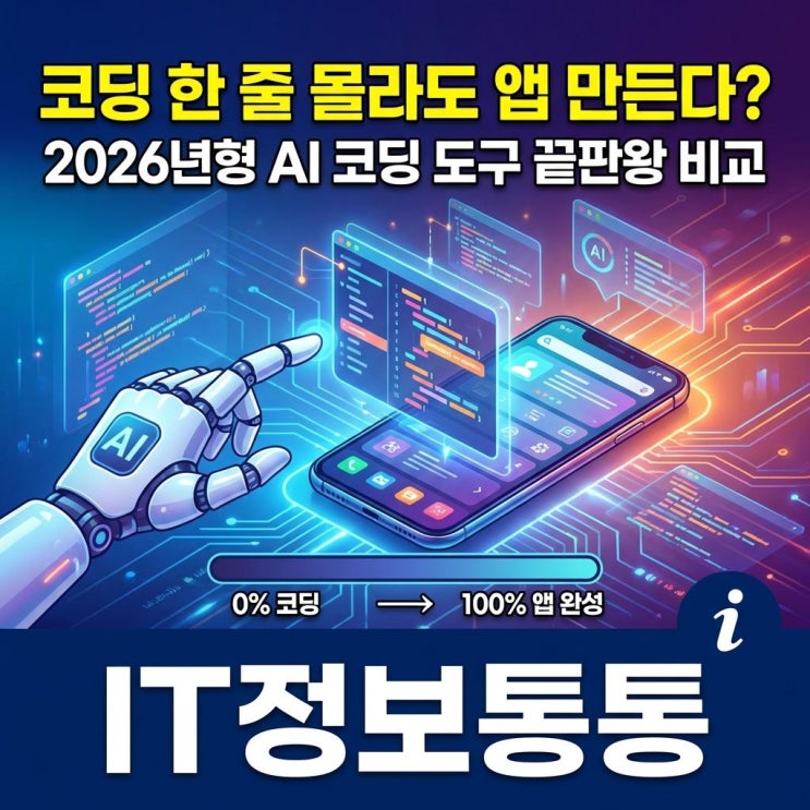  코딩 한 줄 몰라도 앱 만든다? 2026년형 AI 코딩 어시스턴트 끝판왕 비교 및 추천