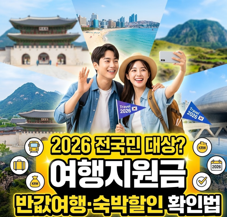  2026  여행지원금, 진짜 전국민 대상일까? 반값여행·숙박할인 확인법