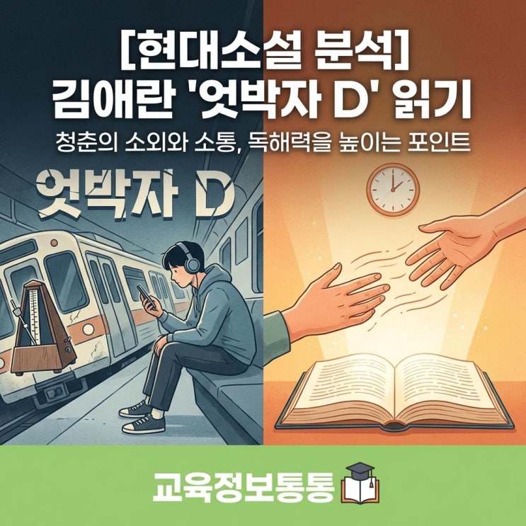  [현대소설 분석] 수능 국어 독해력을 높이는 김애란 '엇박자D' 읽기: 청춘의 소외와 소통