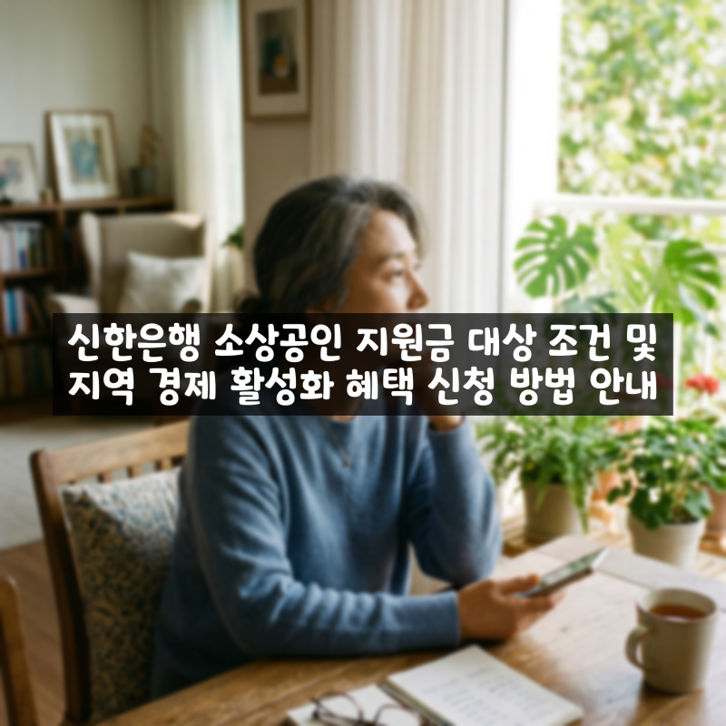 신한은행 소상공인 지원금 대상 조건 및 지역 경제 활성화 혜택 신청 방법 안내