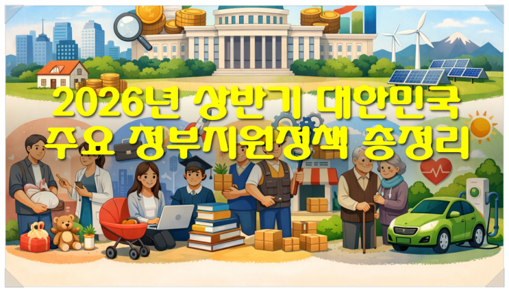  2026년 상반기 대한민국 주요 정부지원정책, 꼭 알아야 할 핵심 지원제도
