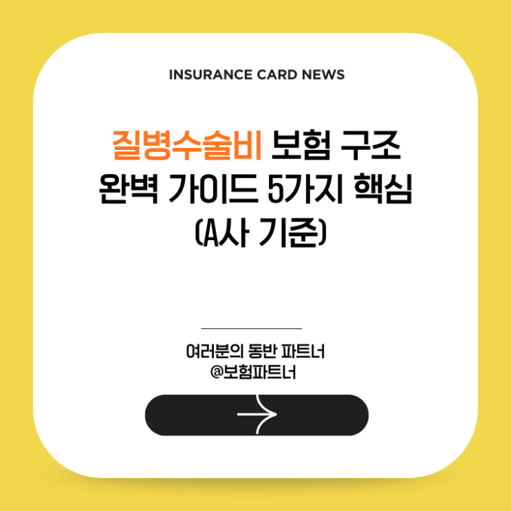 질병수술비 보험 구조 완벽 가이드 5가지 핵심 (A사 기준)