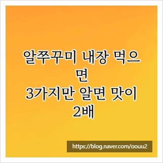 알쭈꾸미 내장 먹으면, 3가지만 알면 맛이 2배