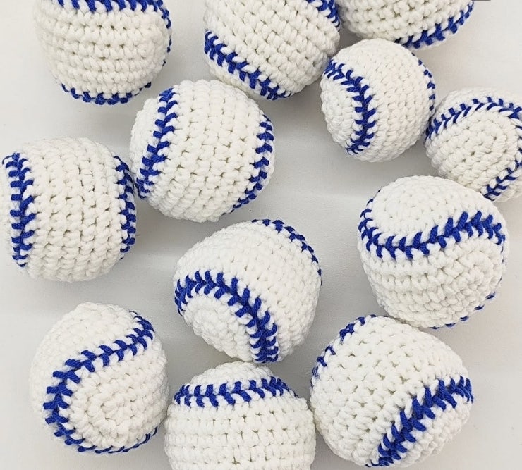 야구공 키링 만들기 삼성 블루 감성 굿즈[대구뜨개공방/뜨개굿즈/대구뜨개취미]