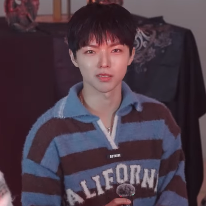 로이나인[올아워즈 온]-마왕 디 오컬테이너 유튜브 연블루&브라운 단가라 카라 니트 패션