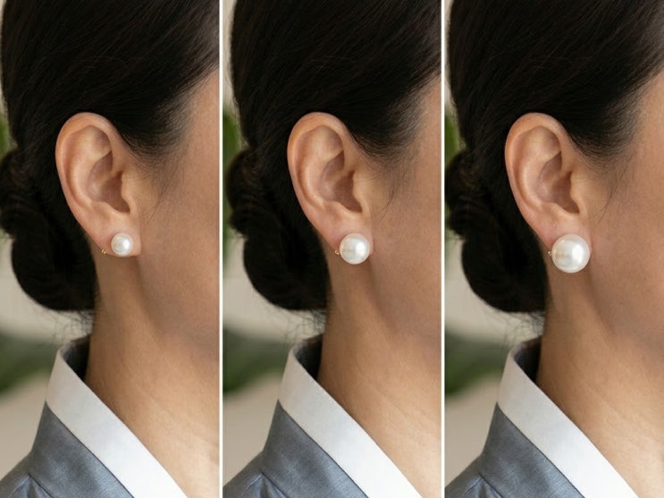  혼주 진주 귀걸이 크기 추천, 8mm 10mm 12mm 적당한 크기는?