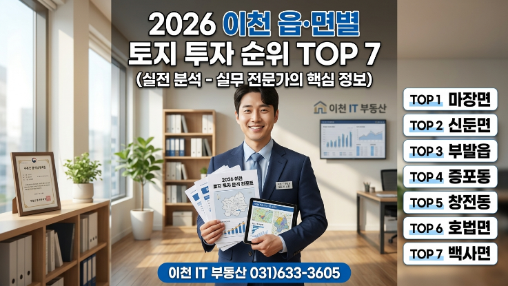  2026 이천 읍면별 토지 투자 순위 TOP7 (실전 분석)