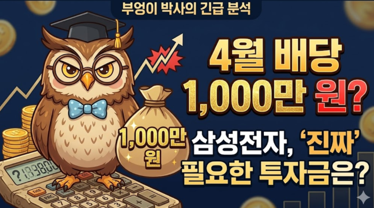  "4월 배당금 1천만원 받으려면"...삼성전자 투자금액, 알고보니 충격