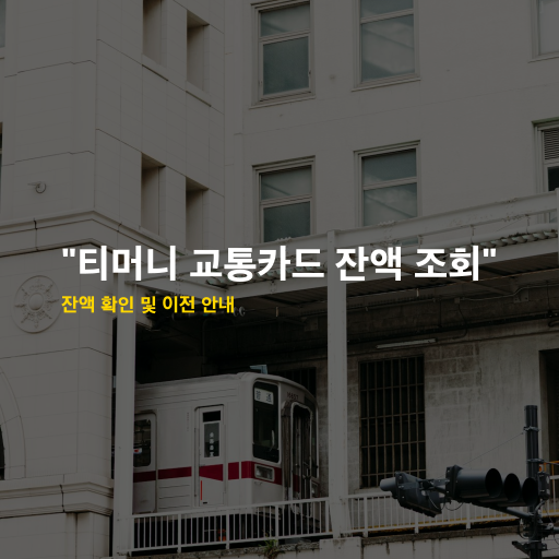 티머니 교통카드 잔액 조회 확인하기 (이전 방법)