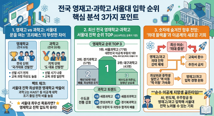  "서울대 입학, 어디가 제일 잘 보낼까?" 전국 영재고·과학고 합격 순위 대공개
