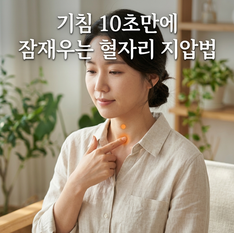멈추지 않는 기침? 10초 만에 잠재우는 응급 혈자리 지압법 BEST 3