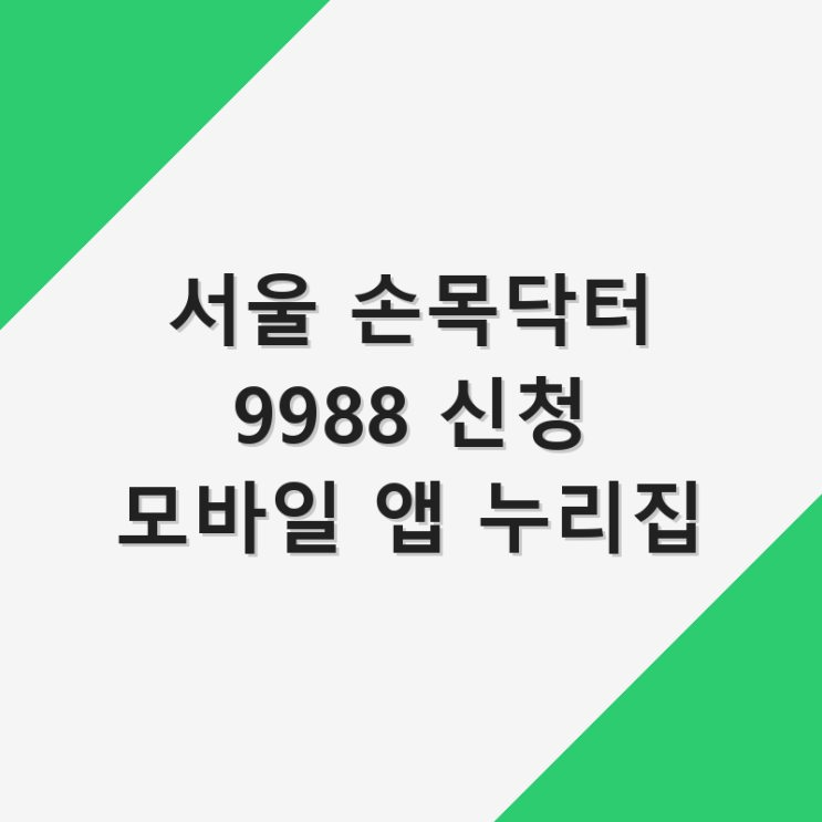  서울 손목닥터 9988 신청 모바일 앱 누리집