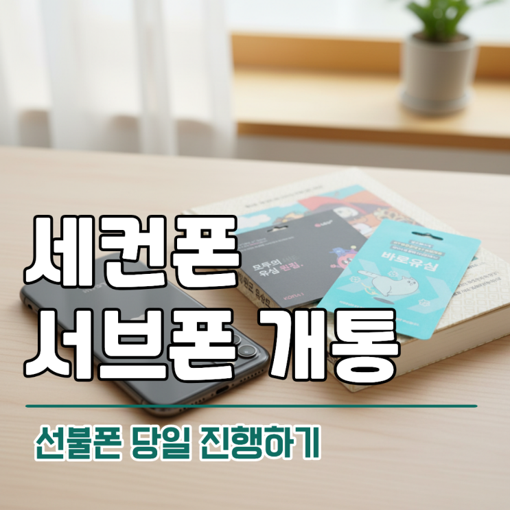  세컨폰 서브폰 개통 선불폰 진행으로 당일 이용하자