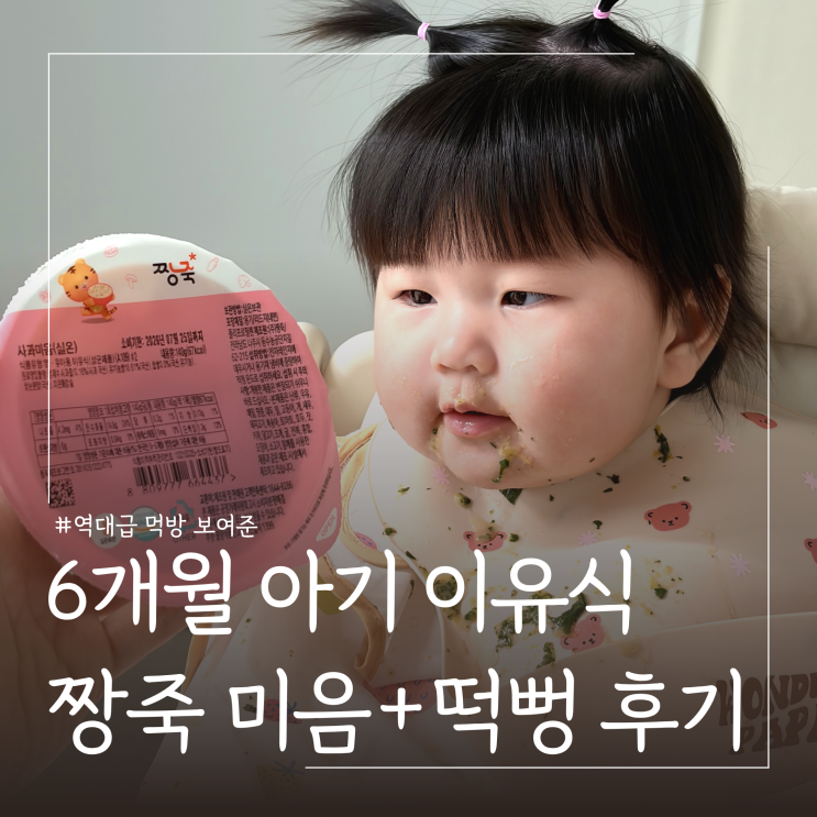  6개월 아기 이유식 짱죽 미음 떡뻥 대성공 | 시판이유식 체험팩 후기