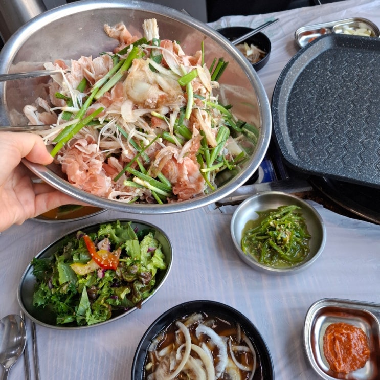  가창 맛집 오리고기 팔수식당 미나리와 즐기기