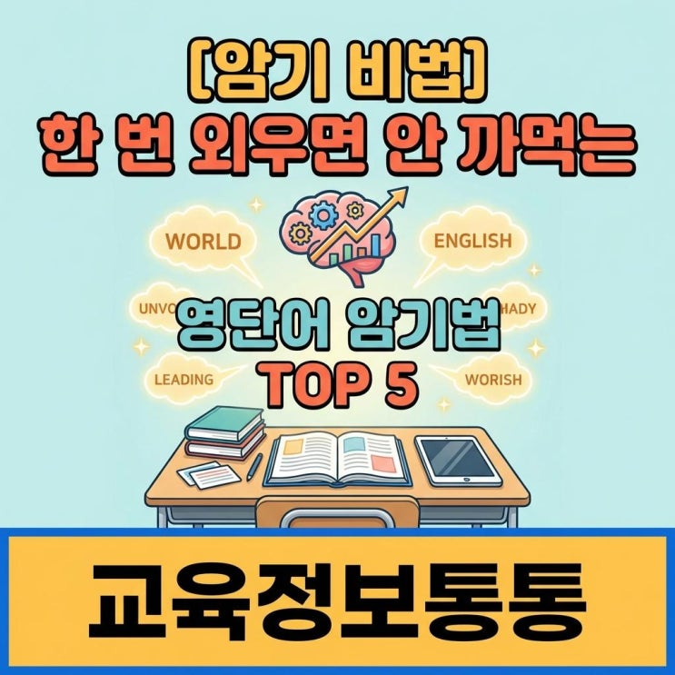  [영단어암기법] 한 번 외우면 절대 안 까먹는 에빙하우스 망각곡선 활용 영어단어 잘 외우는 법 TOP 5