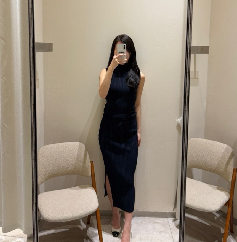 SIE 시에 더현대 (보브 리브드 슬리브리스,보브 리브드 가디건,보브 리브드 스커트)