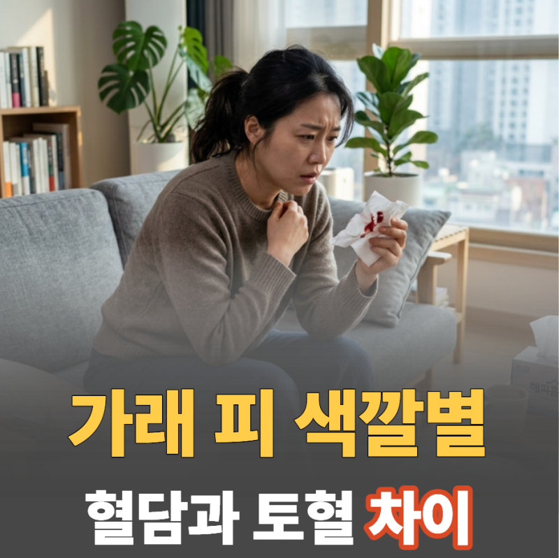 기침 피 섞인 가래 나왔을 때? 혈담 원인 7가지와 꼭 확인해야 할 위험 신호
