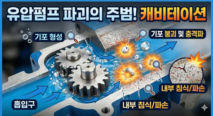  [유압공부] 유압펌프에서 나는 쇳소리(케비테이션)