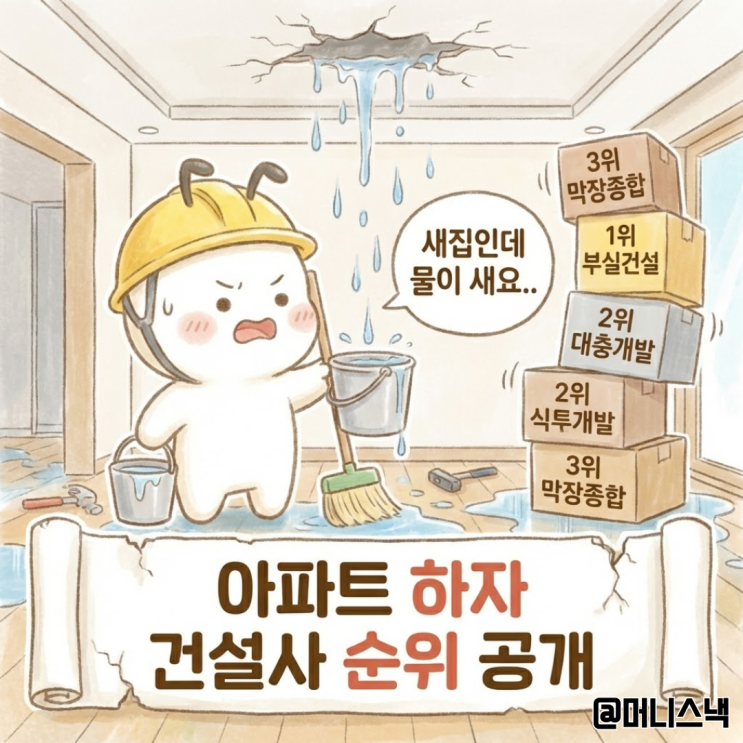 새집인데 물이 새요.. 아파트 하자 건설사 순위 공개