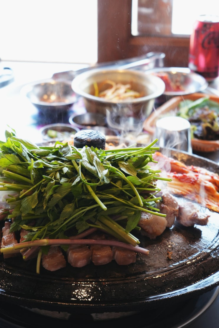  밀양 고기맛집 목구멍 밀양 삼겹살 미나리 숨은 꿀조합