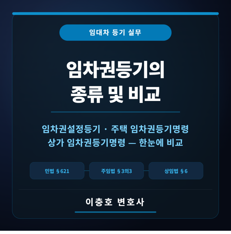  임차권등기의 종류 및 비교