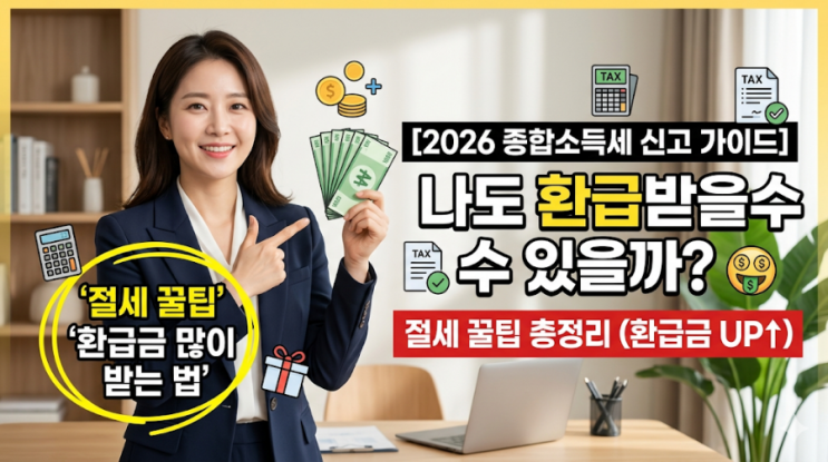  [2026 종합소득세 신고 가이드] 대상, 세율, 환급금 많이 받는 '절세 꿀팁' 총정리