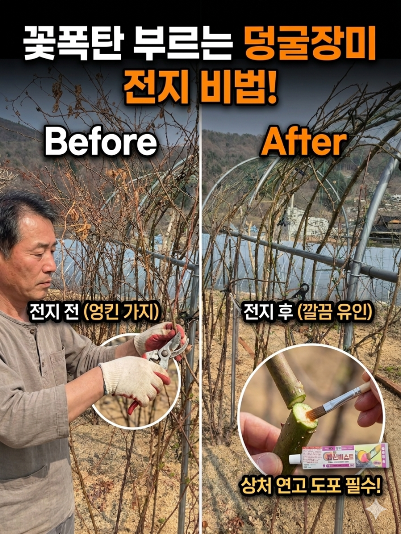 넝굴장미 전지 끝! '꽃폭탄' 부르는 비법과 상처 치유 연고 사용법