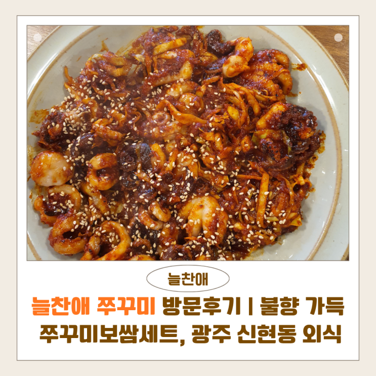  늘찬애 쭈꾸미 방문후기 | 불향 가득 쭈꾸미보쌈세트, 광주 신현동 맛집 추천