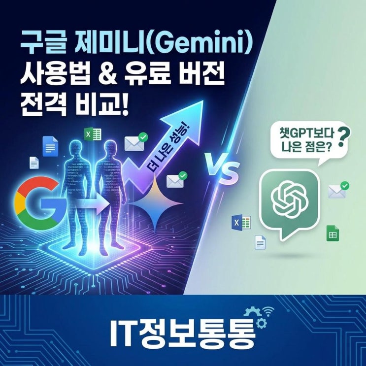  챗GPT 대항마 구글제미니 사용법 및 유료 버전 성능 비교 완벽 정리