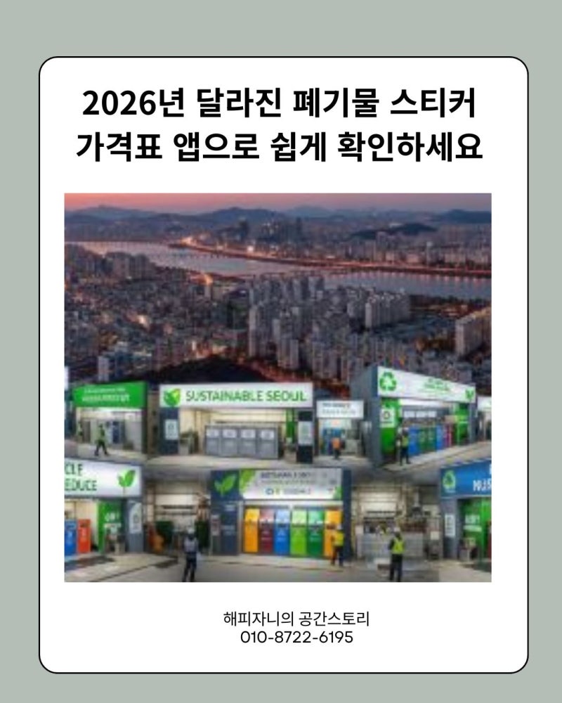 2026년 달라진 폐기물 스티커 가격표 앱으로 쉽게 확인하세요