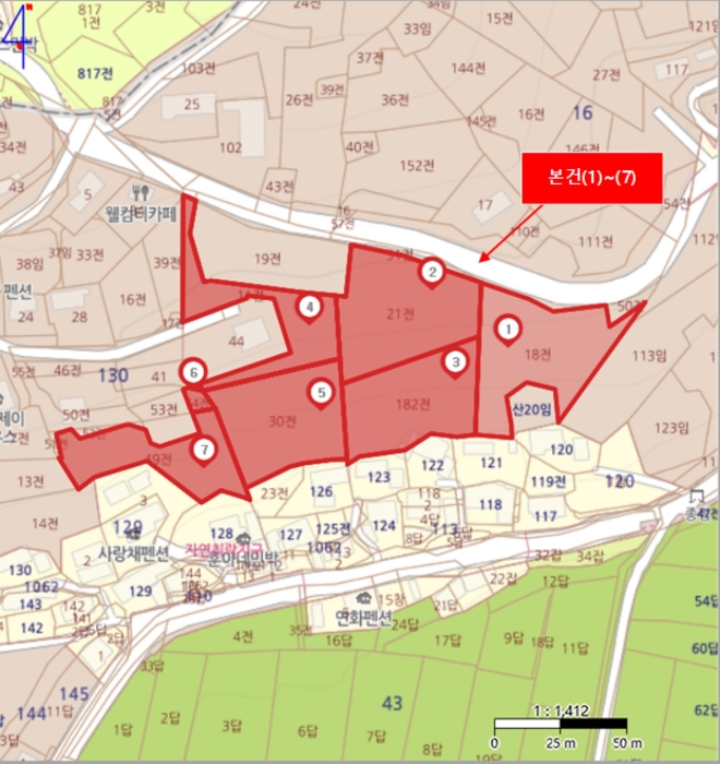  경상남도 남해군 삼동면 물건리 16-18 외 4필지 바다 조망 부지 조성 토지 경매 2024타경2288