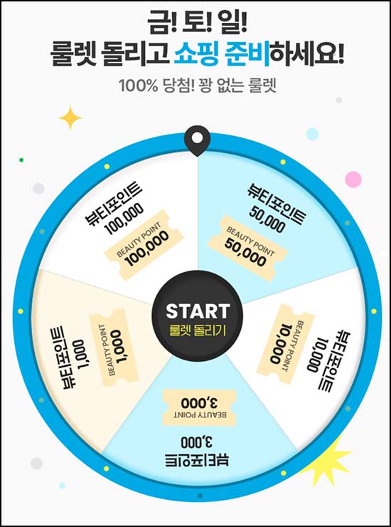  아모레몰 룰렛이벤트(랜덤 뷰포~10만p)즉당~04.05