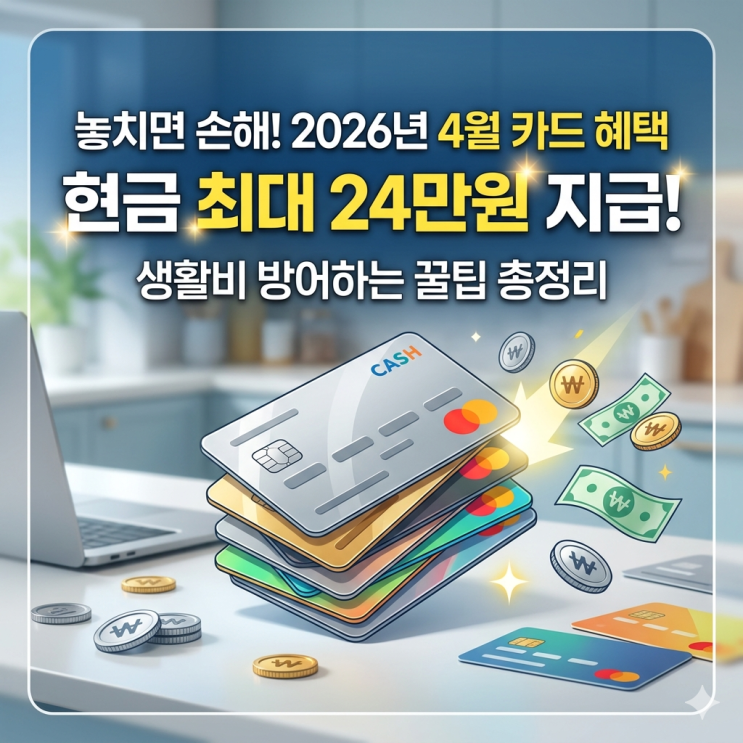 [신용카드 현금지원] 2026년 4월 카드 발급 캐시백 총정리, 생활비 방어하는 현실 후기