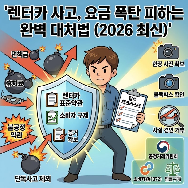 렌터카 사고 휴차료 및 면책금 폭탄 피하는 완벽 대처법 (2026 최신)
