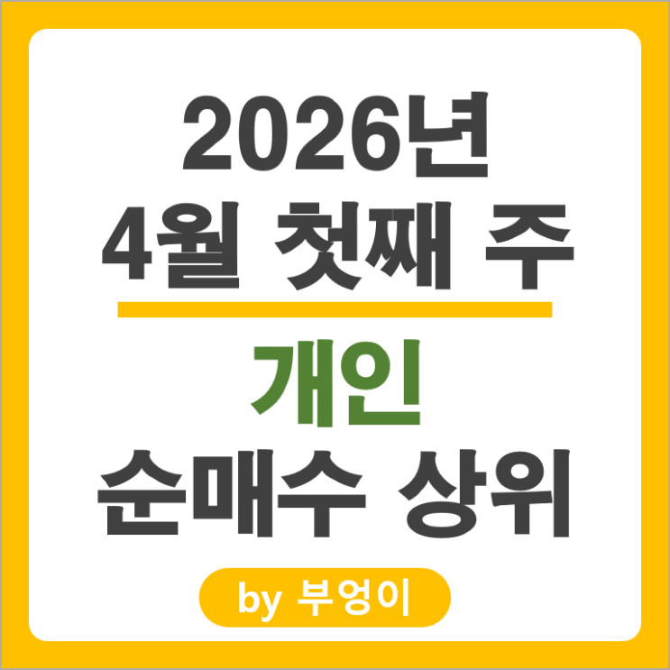 개인 순매수 Top 4 : SK하이닉스 현대중공업 삼천당제약 대우건설 주가