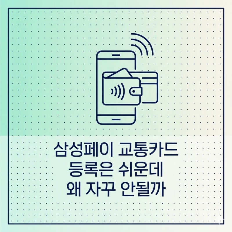 삼성페이 교통카드 등록 후불 오류 안됨 잔액부족