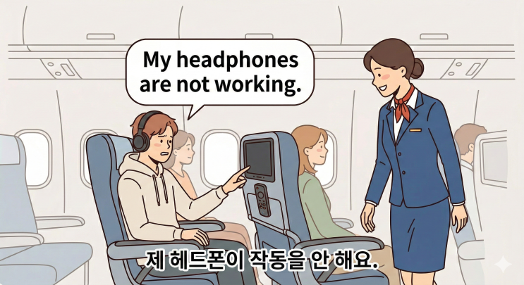  [기내] 패턴#3 기내용품 문의: "~ is/are not working" ~이 작동이 안돼요
