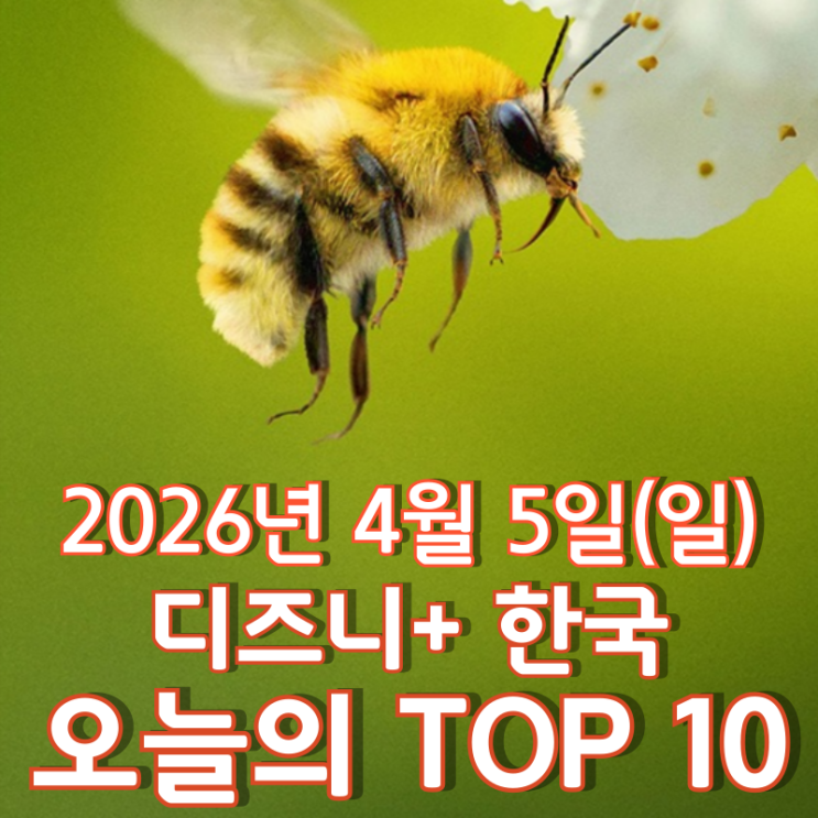  [4월 5일] 디즈니+ 한국 TOP 10 - 3년에 걸쳐 관찰한 신비로운 '벌의 비밀'