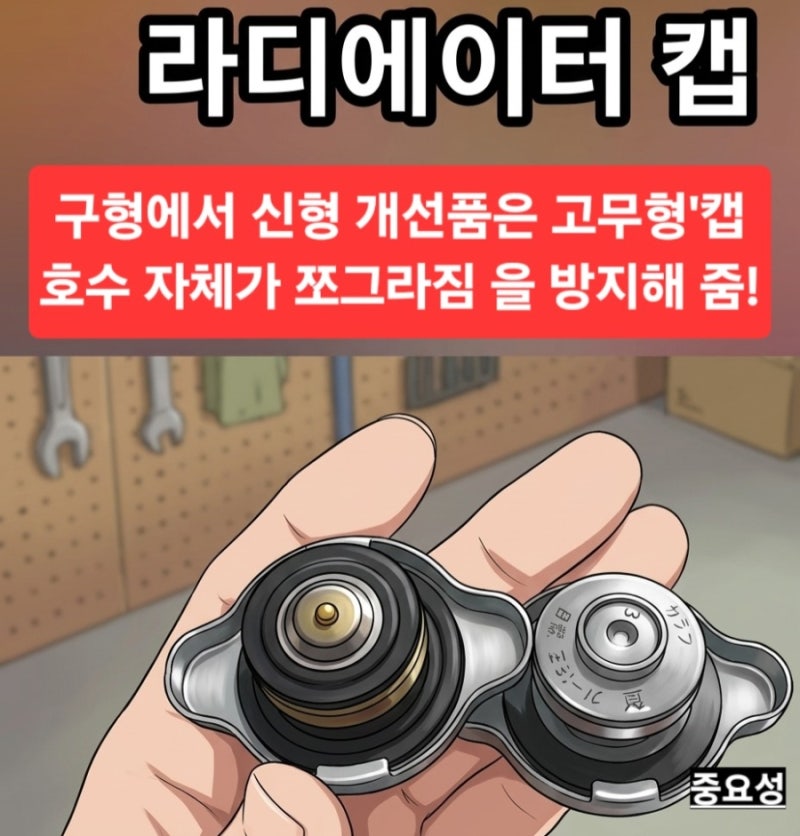 자동차 엔진 냉각수 부족 원인, 레이 새순정 라디에이터 캡 교체